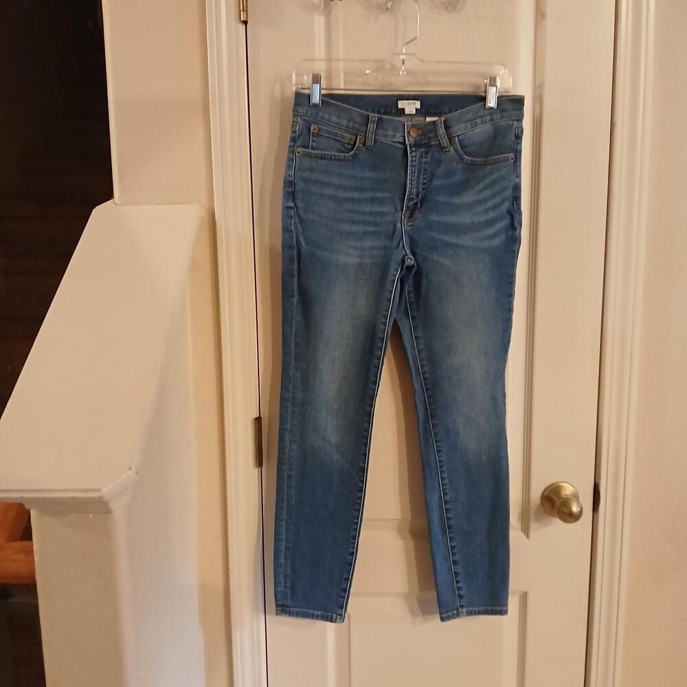 J.Crew mid rise skinny leg denim blue jeans 28 basic classic capsule wardrobe
